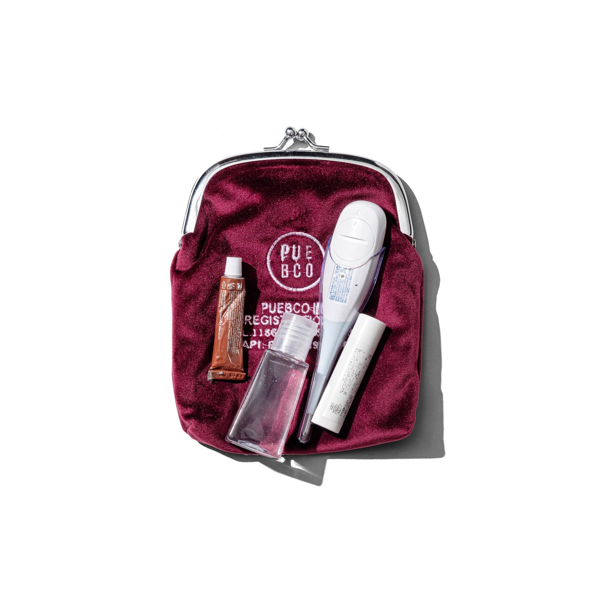 velvet frame pouch burgundy design by puebco 1