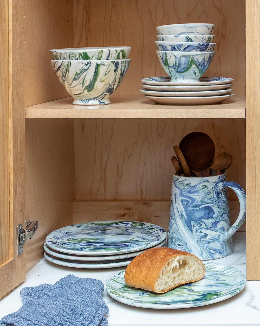 Marble Blue Green Dinner Plate Set Of 4 Uvn 1000132 6