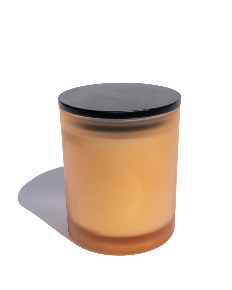 Tuscan Leather Heavy Rock Glass Candle D L813Kh5 4