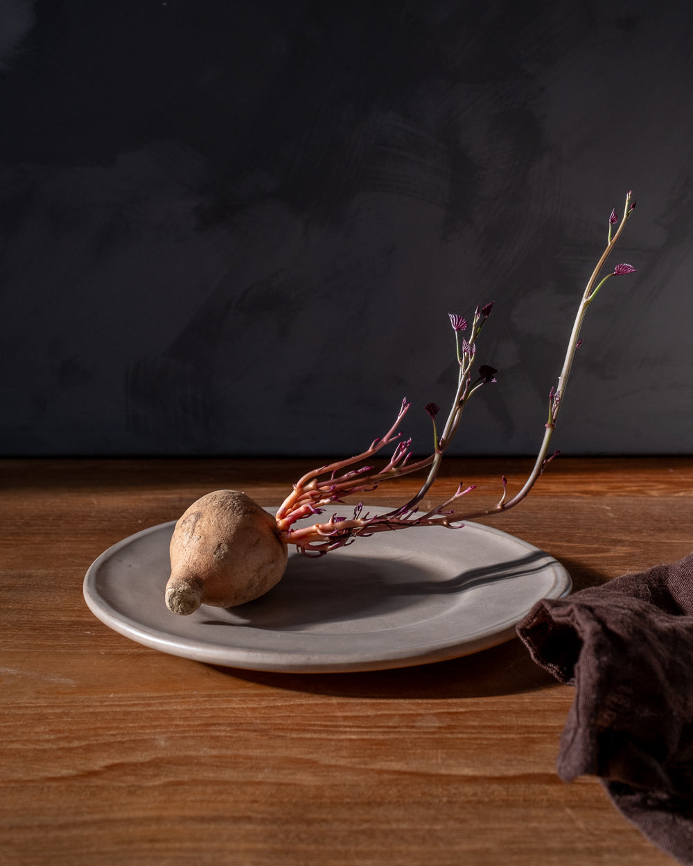 Oval Slate Grey Dessert Plate Set Of 4 Uvn 1000157 3