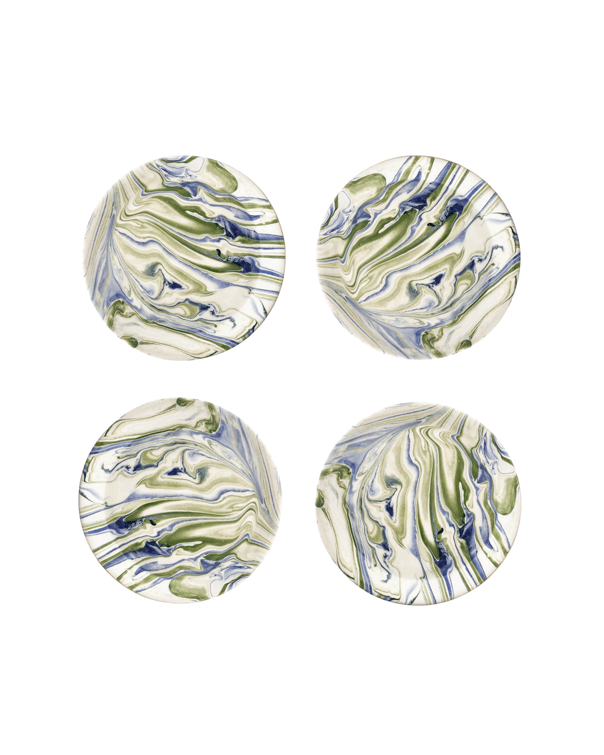 Marble Blue Green Salad Plate Set Of 4 Uvn 1000133 1