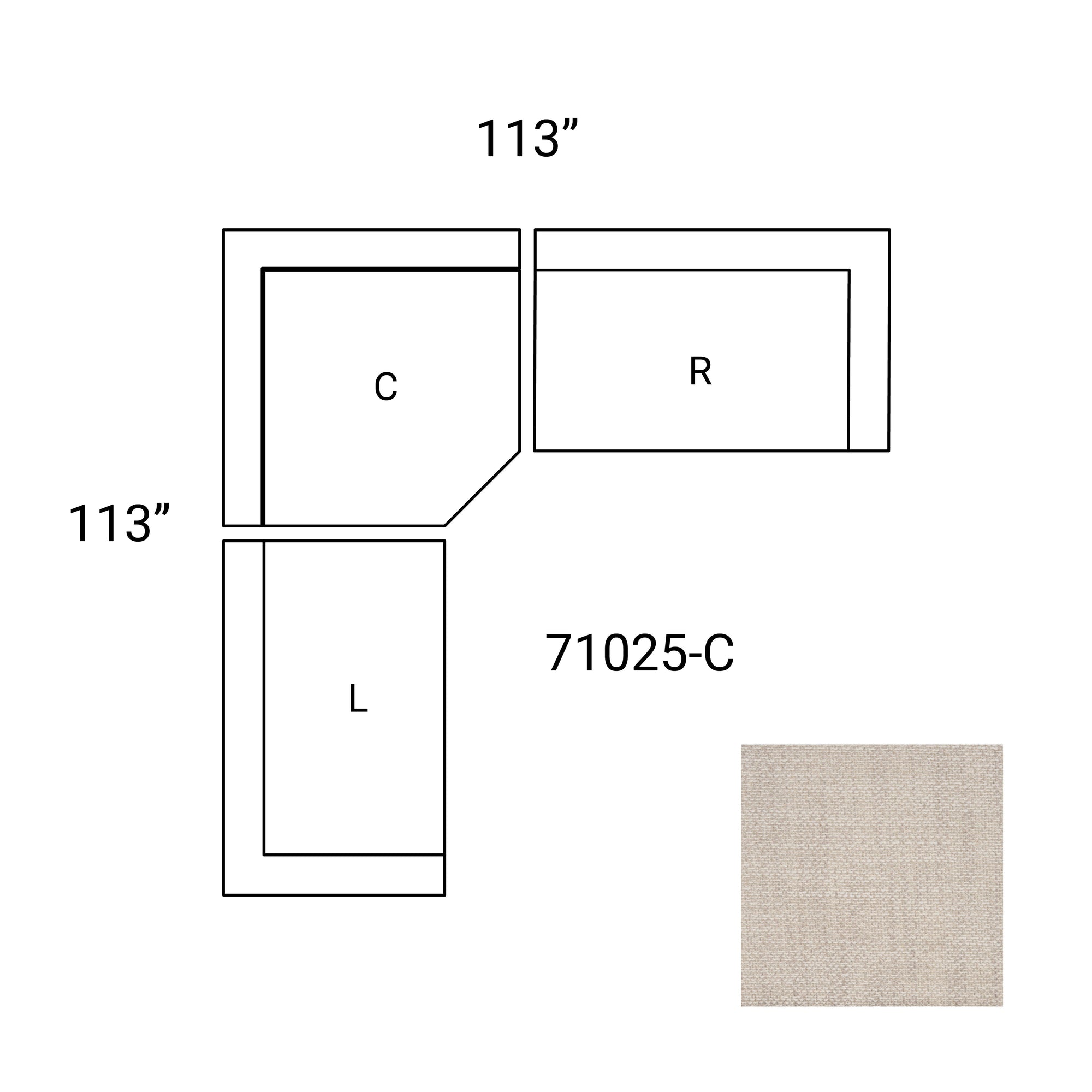 Warner Oatmeal 3 Piece Sofa W Corner Piece Mercana Mer 71025 C 11