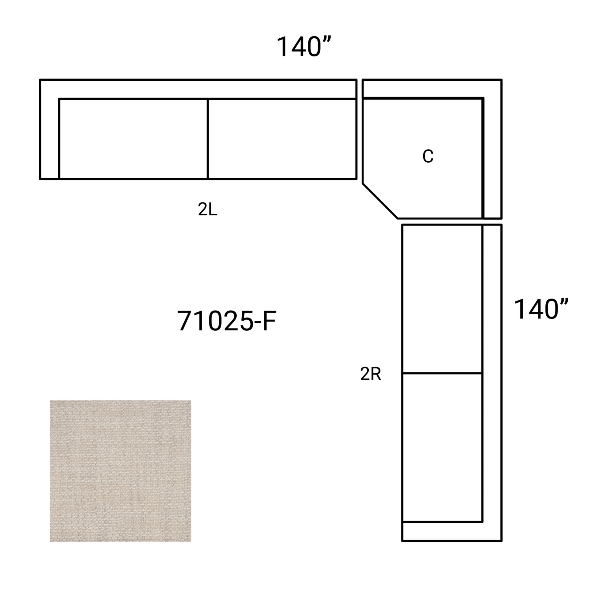 Warner Oatmeal 3 Piece Sofa W Corner Piece Mercana Mer 71025 C 12