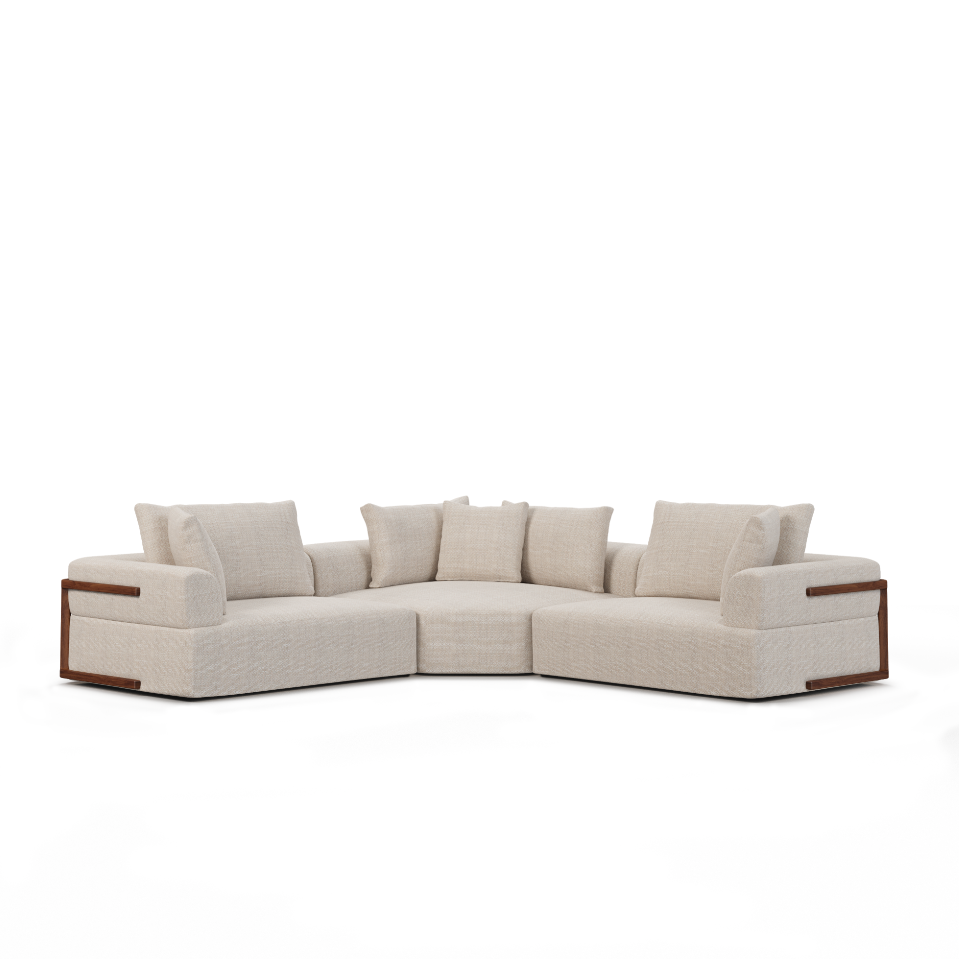 Warner Oatmeal 3 Piece Sofa W Corner Piece Mercana Mer 71025 C 1