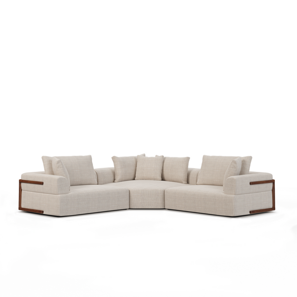 Warner Oatmeal 3 Piece Sofa W Corner Piece Mercana Mer 71025 C 1