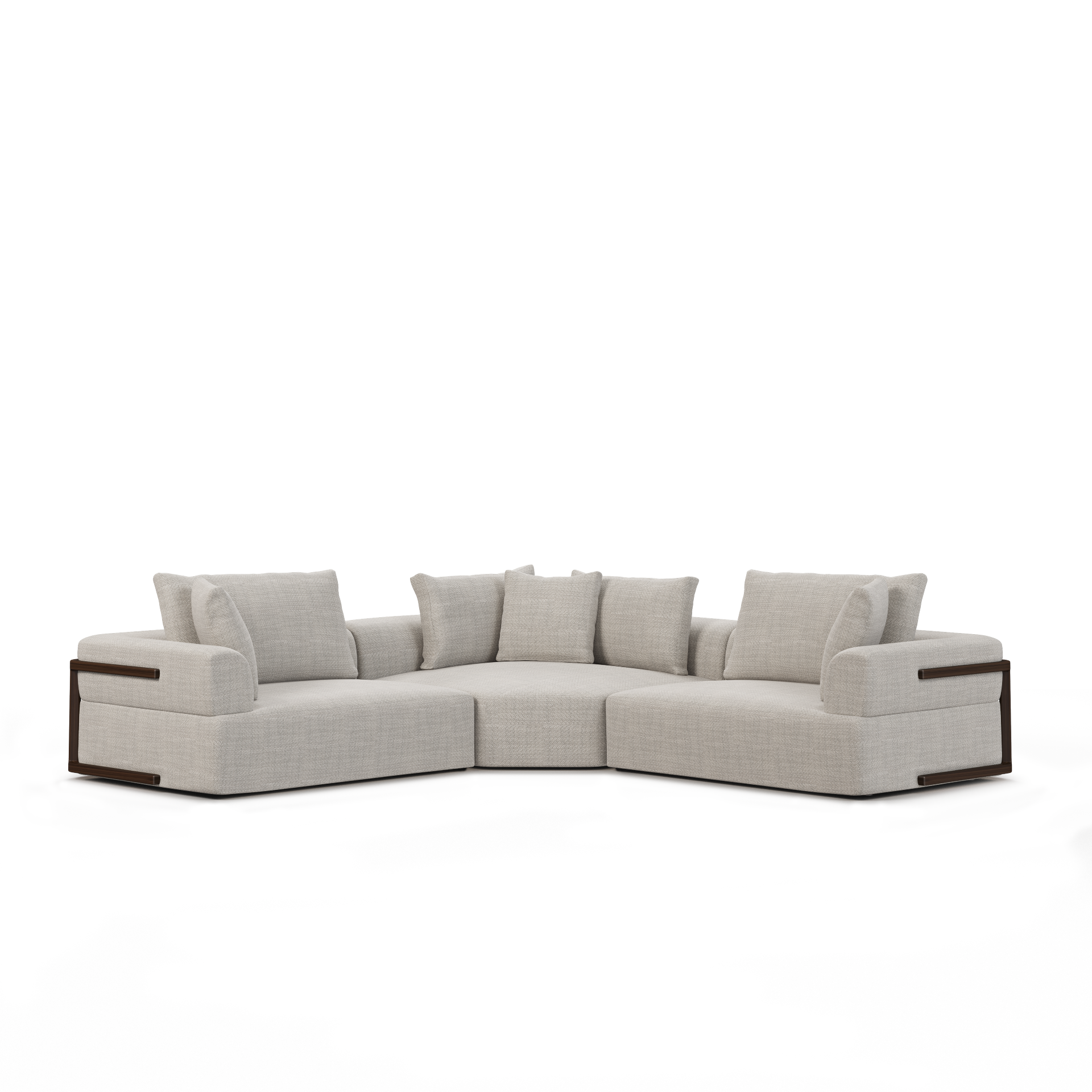 Warner Gray 3 Piece Sofa W Corner Piece Mercana Mer 71030 C 1