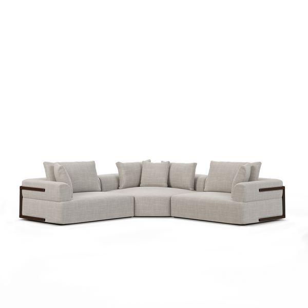 Warner Gray 3 Piece Sofa W Corner Piece Mercana Mer 71030 C 1