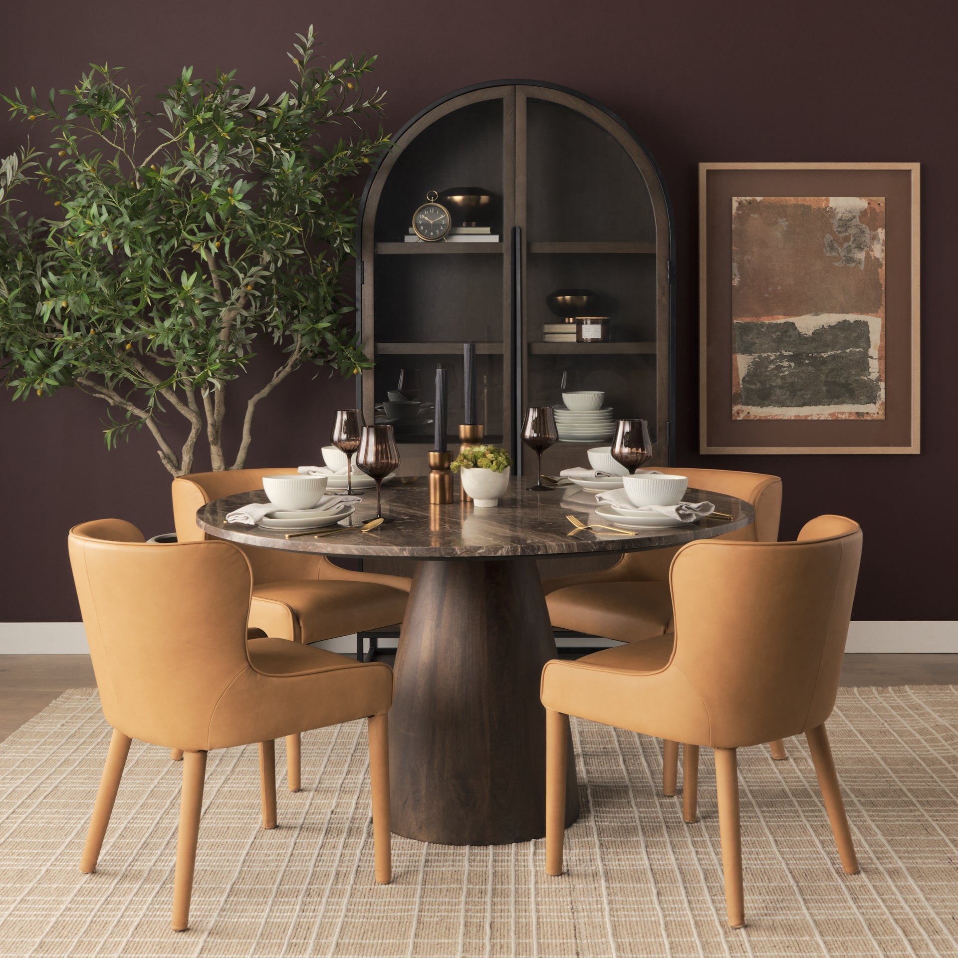 Nolan Slope Leather Dining Chair Mercana Mer 71253 12