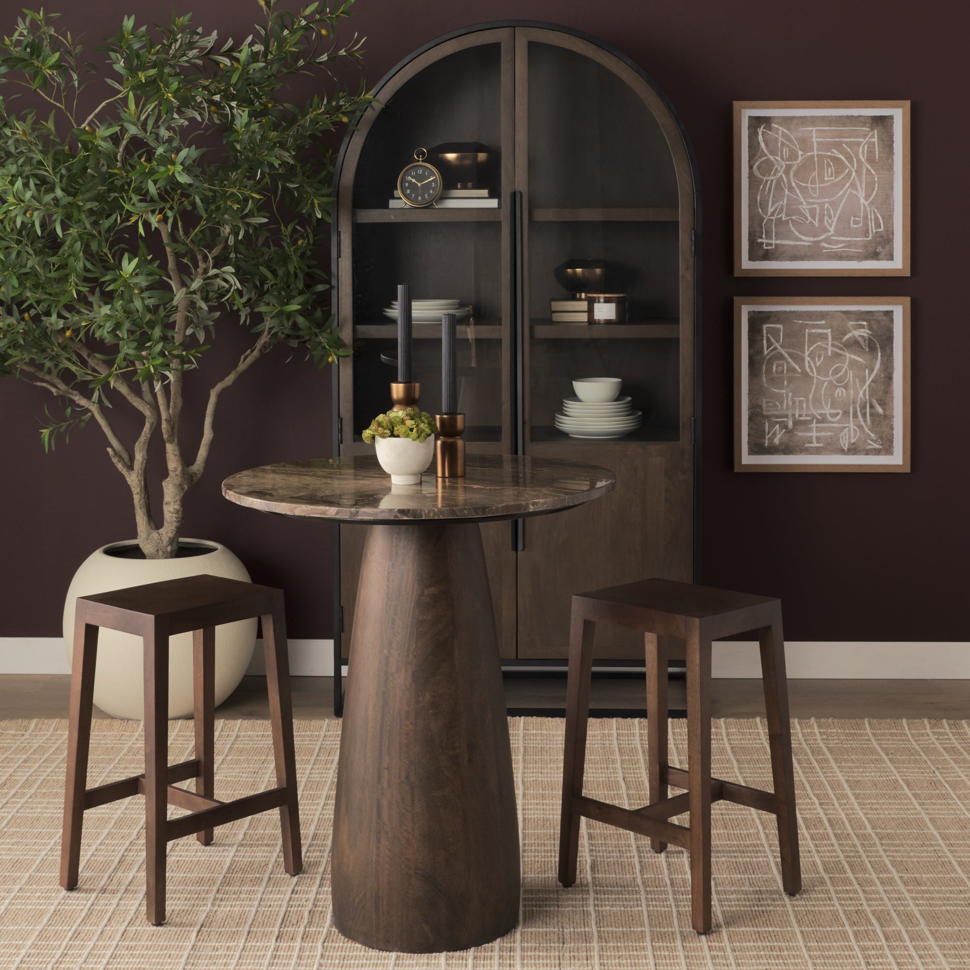 Colony Wood Seat Stool Mercana Mer 71133 37
