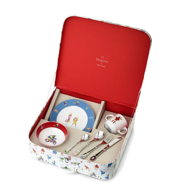 les amis du mercredi childrens suitcase dinnerware set