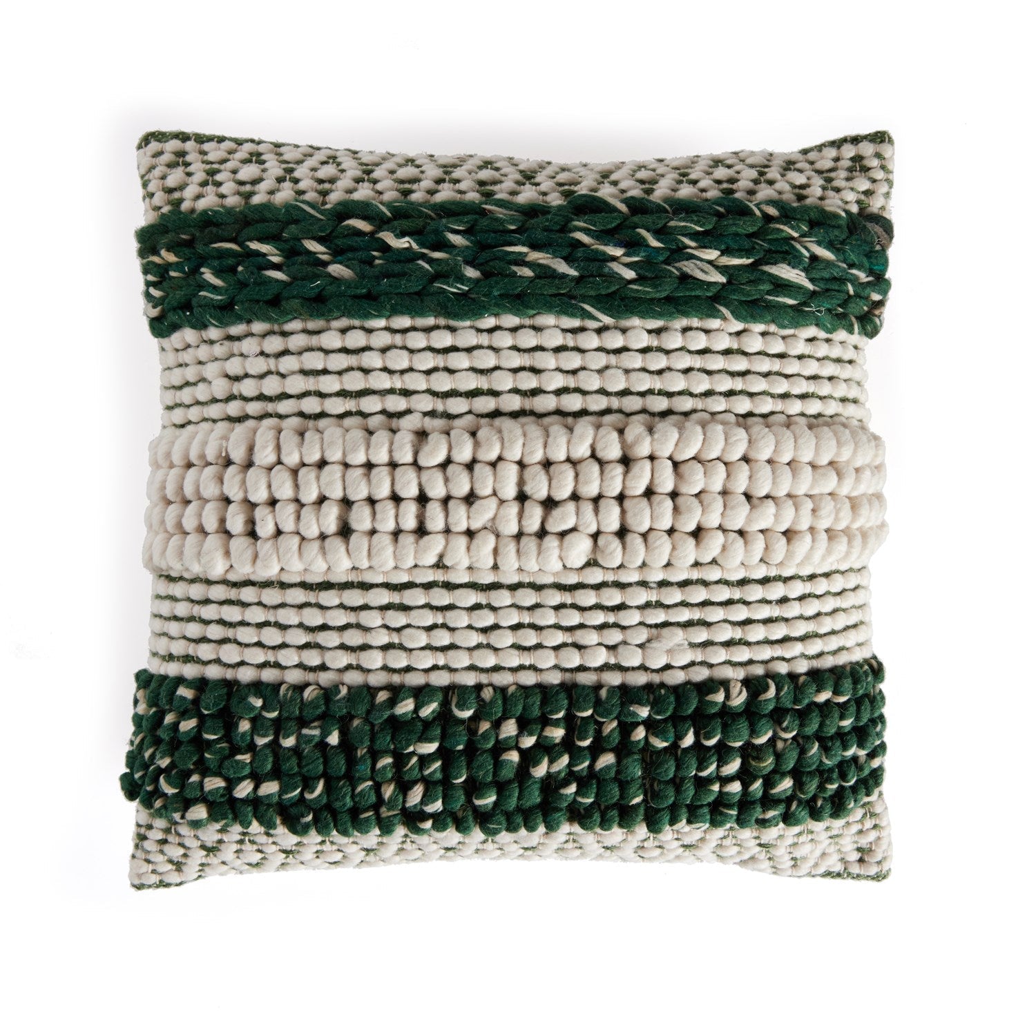 textured stripe pillow set green white by Four Hands 106840 003 1