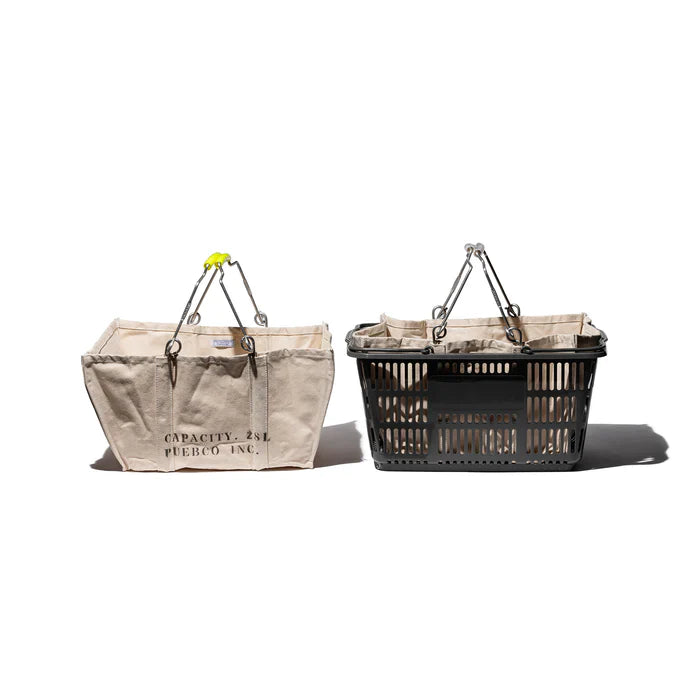 Canvas Market Basket Yellow Handle 3