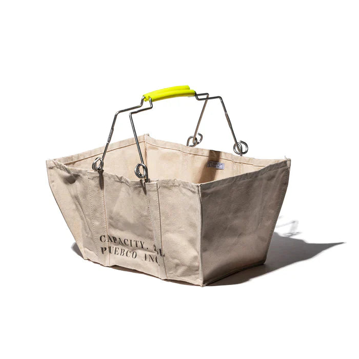 Canvas Market Basket Yellow Handle 4