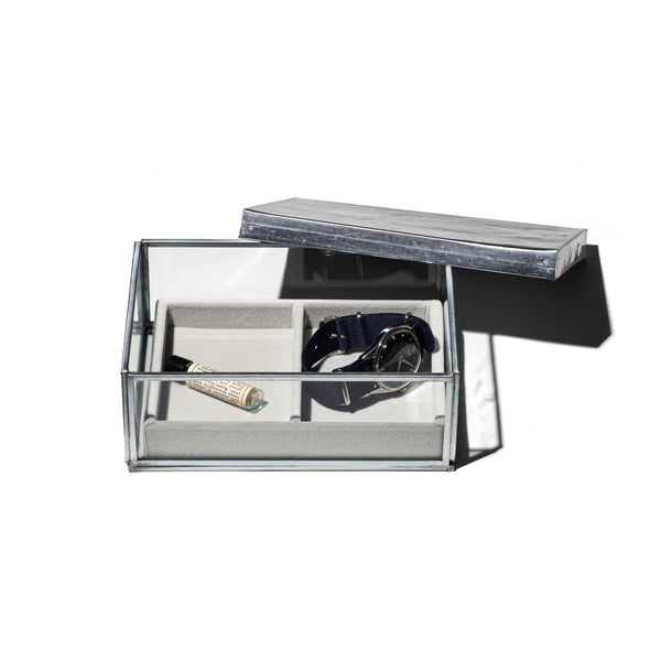 Glass Box W Recycle Steel Lid Jewelry 2