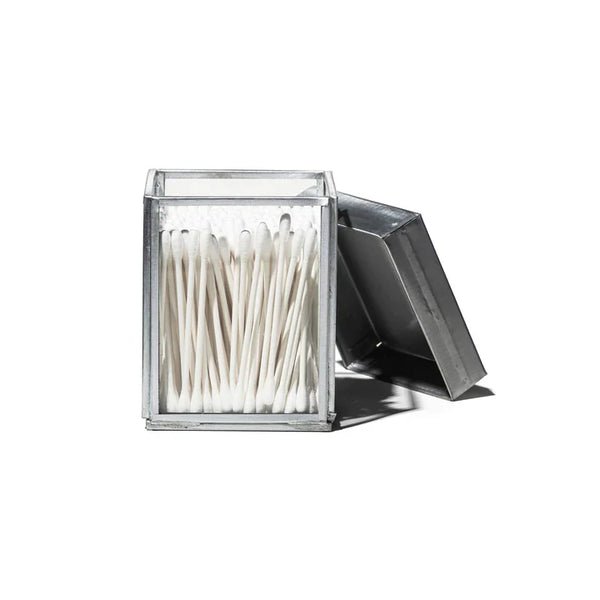 Glass Box W Recycle Steel Lid Cotton Swab 3