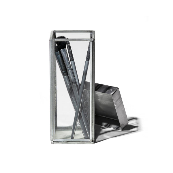Glass Box W Recycle Steel Lid Pen Stand 3