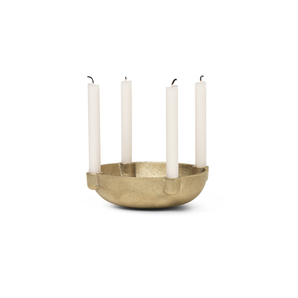 Bowl Candle Holder in Casted Brass by Ferm Living by Ferm Living