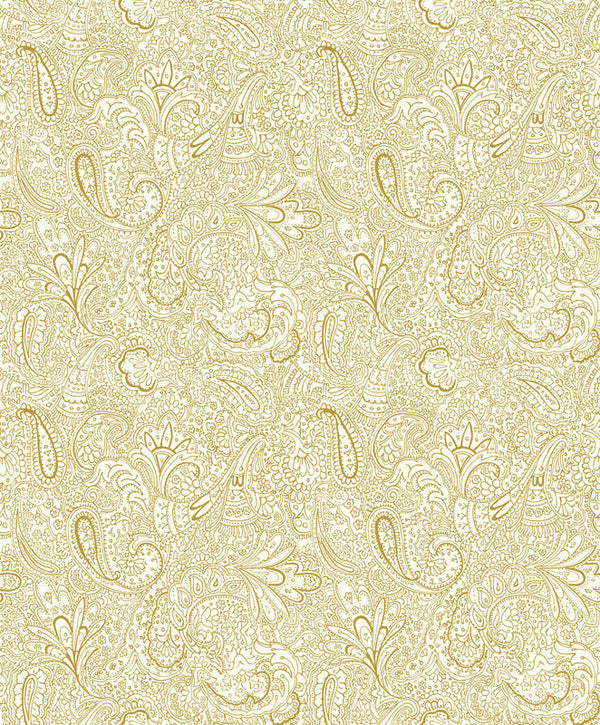 Paisley Trellis Wallpaper in Gold