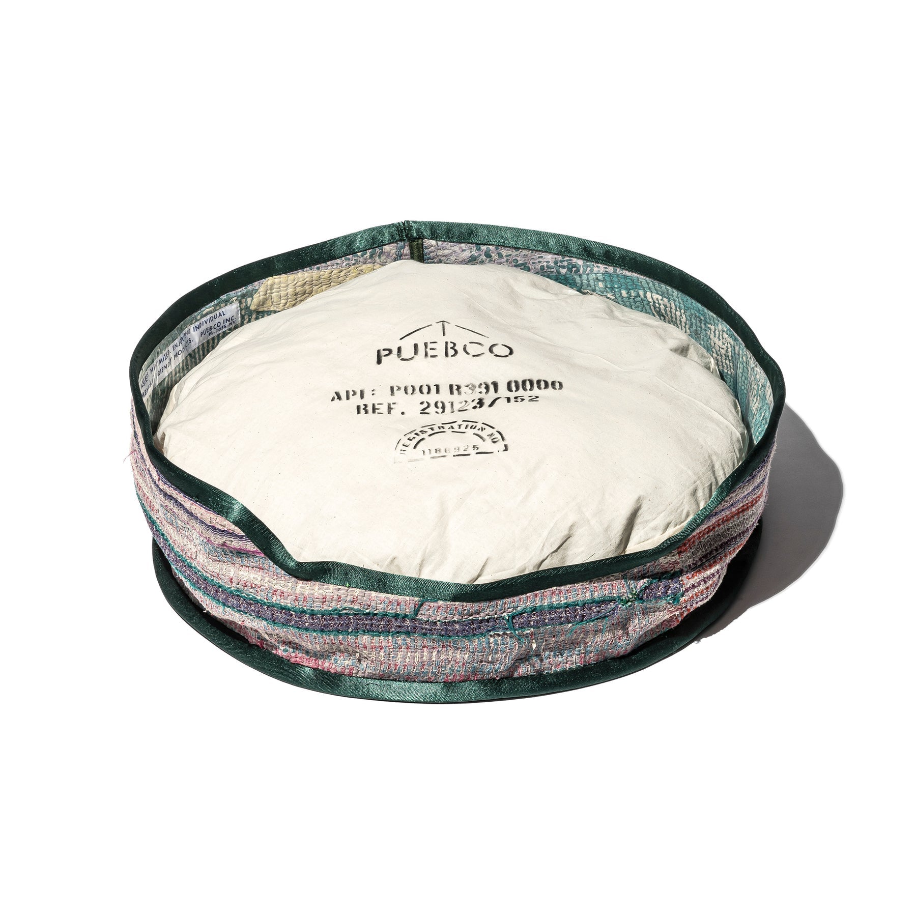 vintage kantha quilt pet bed w cushion puebco 113975 1