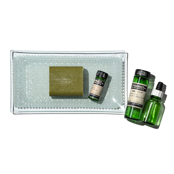 PRINTED GLASS TRAY / Rectangle Lace