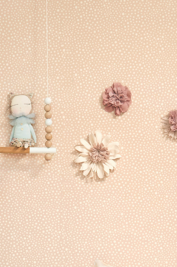 Dots Wallpaper in Soft Pink