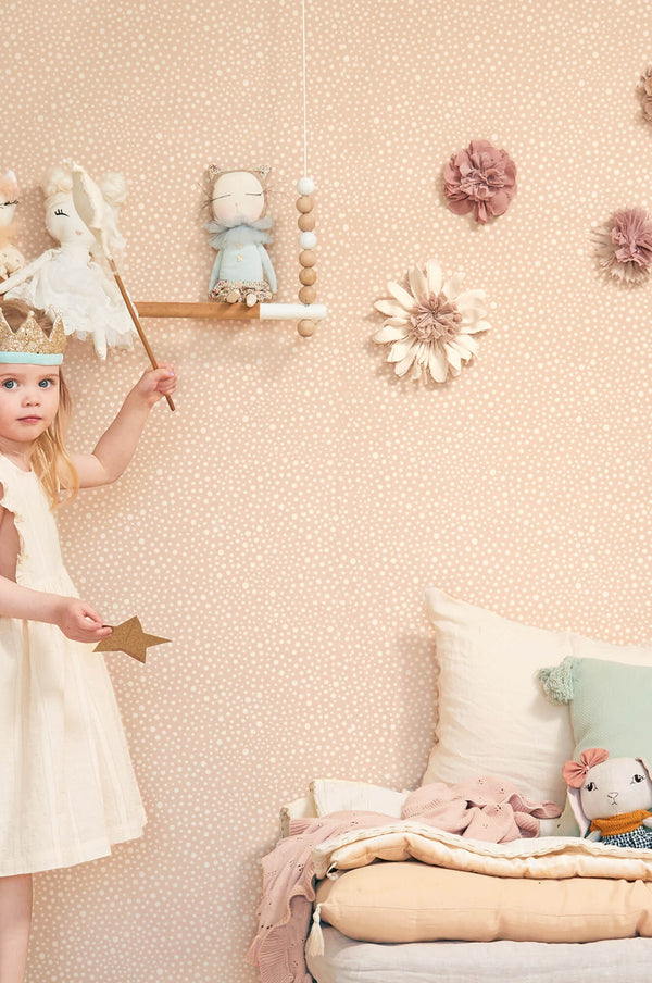 Dots Wallpaper in Soft Pink