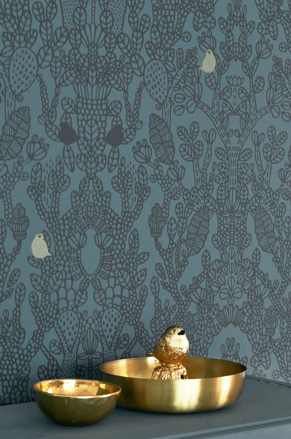 Amelie Blue Wallpaper by Majvillan