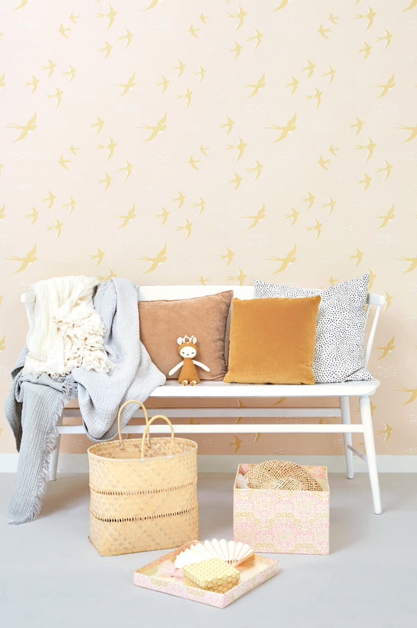 Follow The Wind Sunny Pink Wallpaper by Majvillan