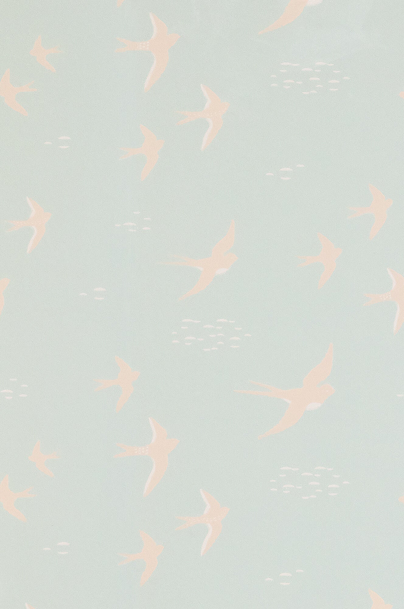 Follow The Wind Dusty Turquoise Wallpaper by Majvillan