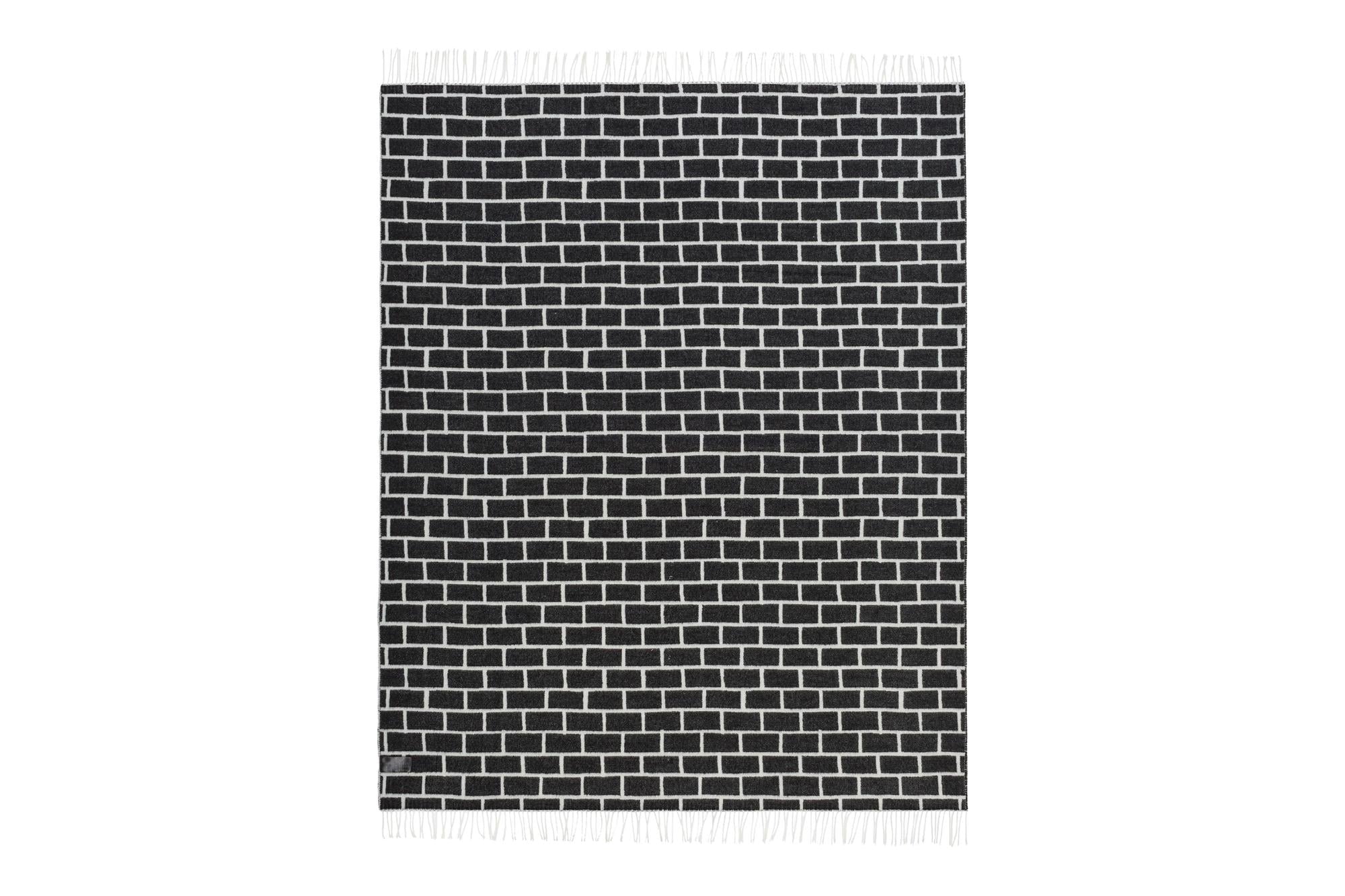 Brick Black & White Throw 2