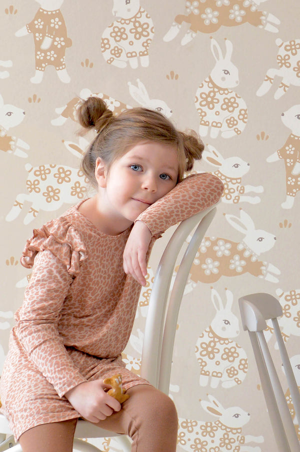 Garden Party Sandy Grey Wallpaper by Majvillan
