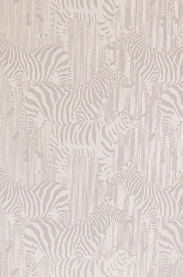 Safari Stripes Warm Grey Wallpaper by Majvillan