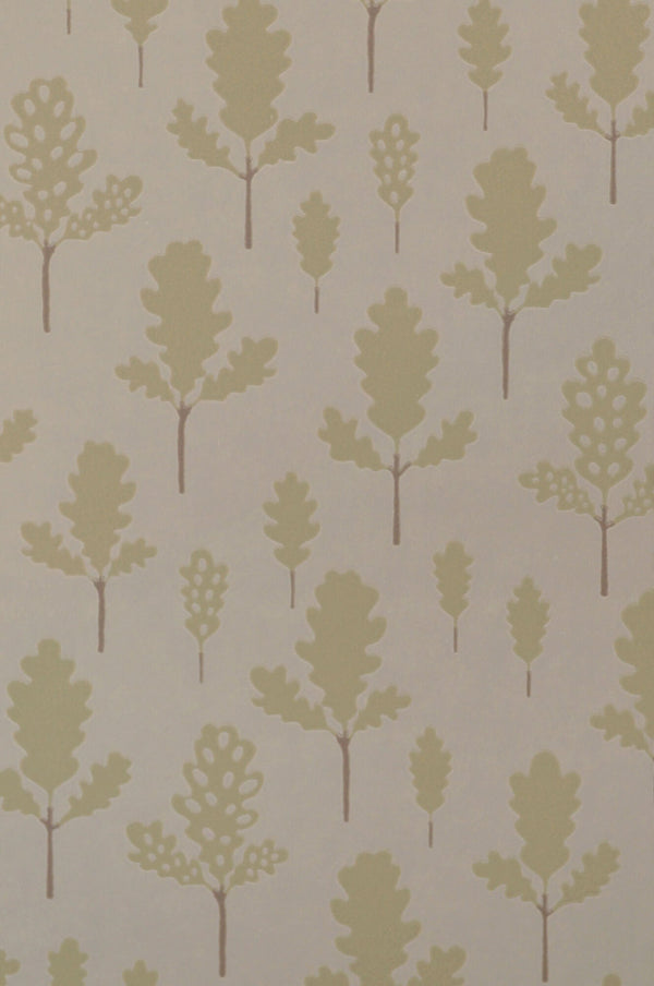 Oak Greige Blue Wallpaper by Majvillan