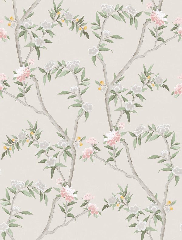 Spring Blossom Chinoiserie Wallpaper in Beige