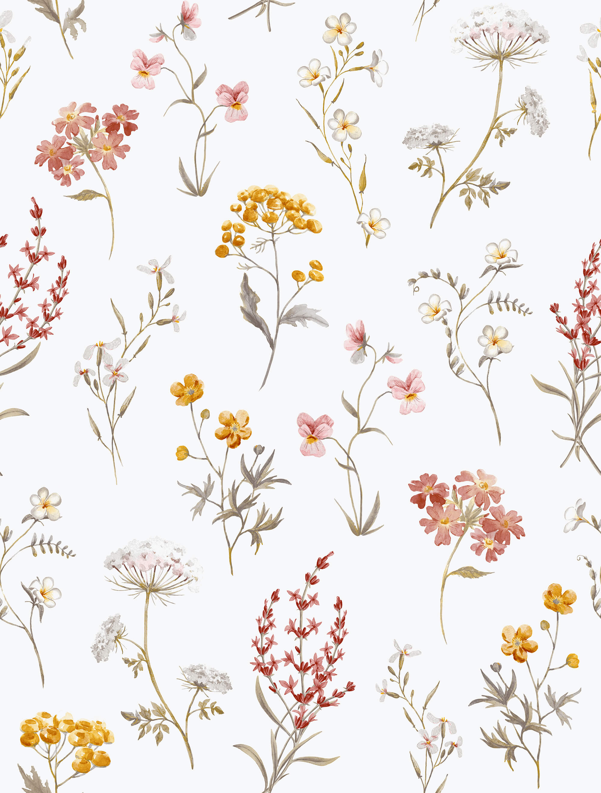 Spring Blossom Botanical Wallpaper in Pink/Yellow
