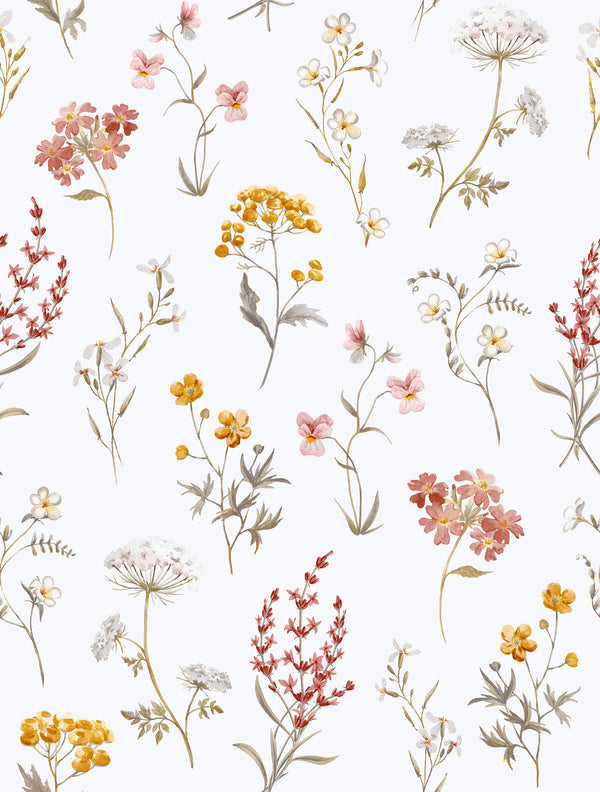 Spring Blossom Botanical Wallpaper in Pink/Yellow