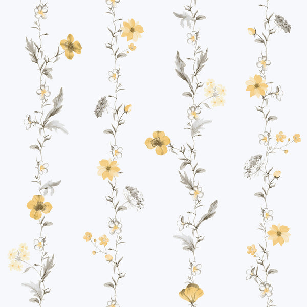Spring Blossom Vertical Garden Wallpaper in Yellow