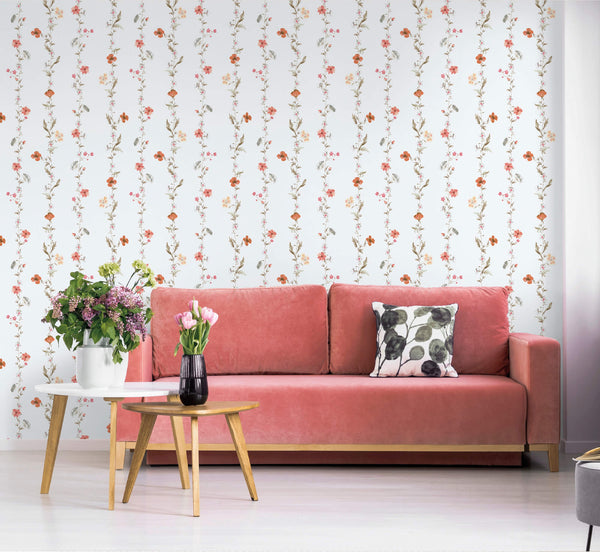 Spring Blossom Vertical Garden Wallpaper in Yellow