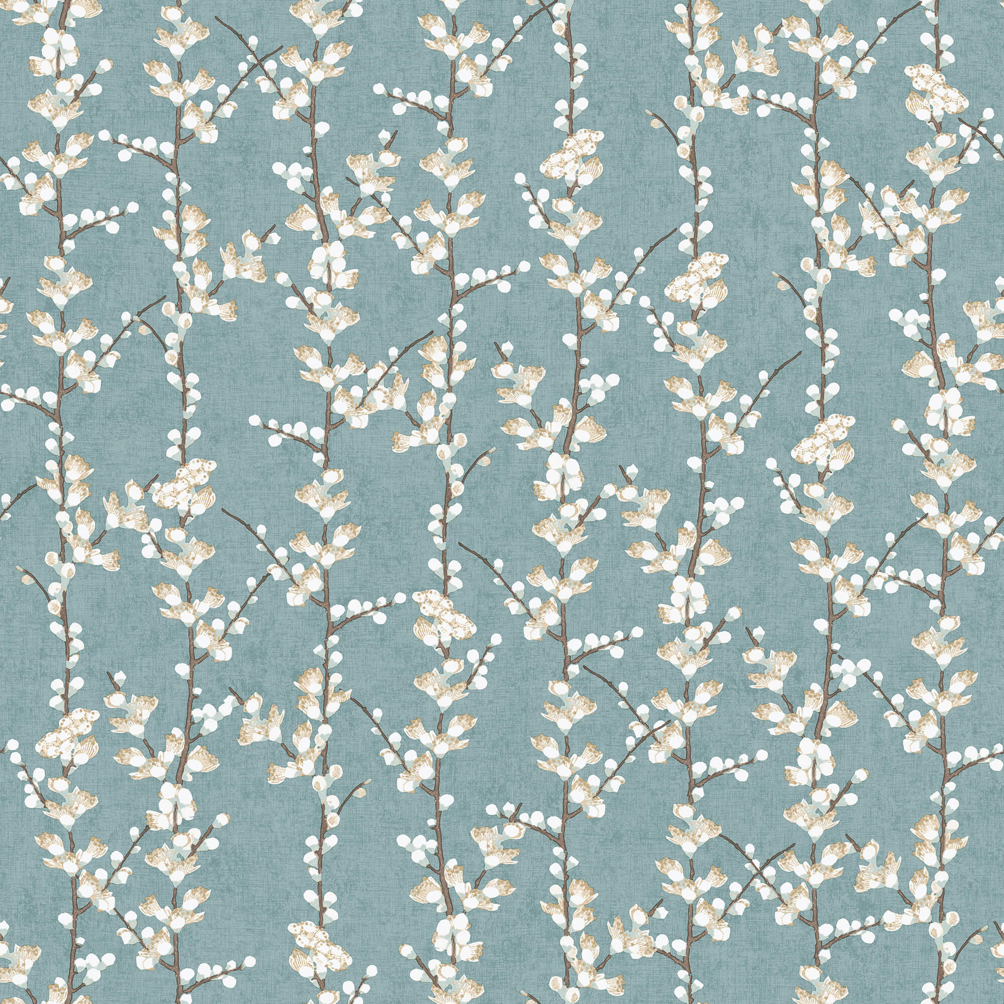 Sample Spring Blossom Sakura Row Wallpaper in Blue