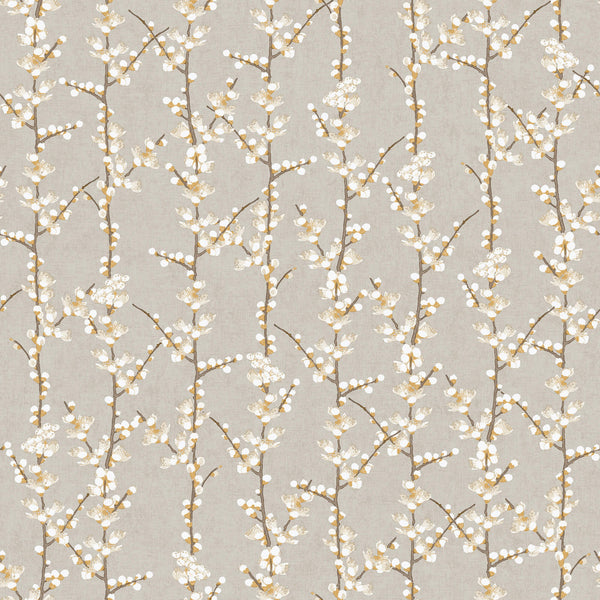 Spring Blossom Sakura Row Wallpaper in Grey