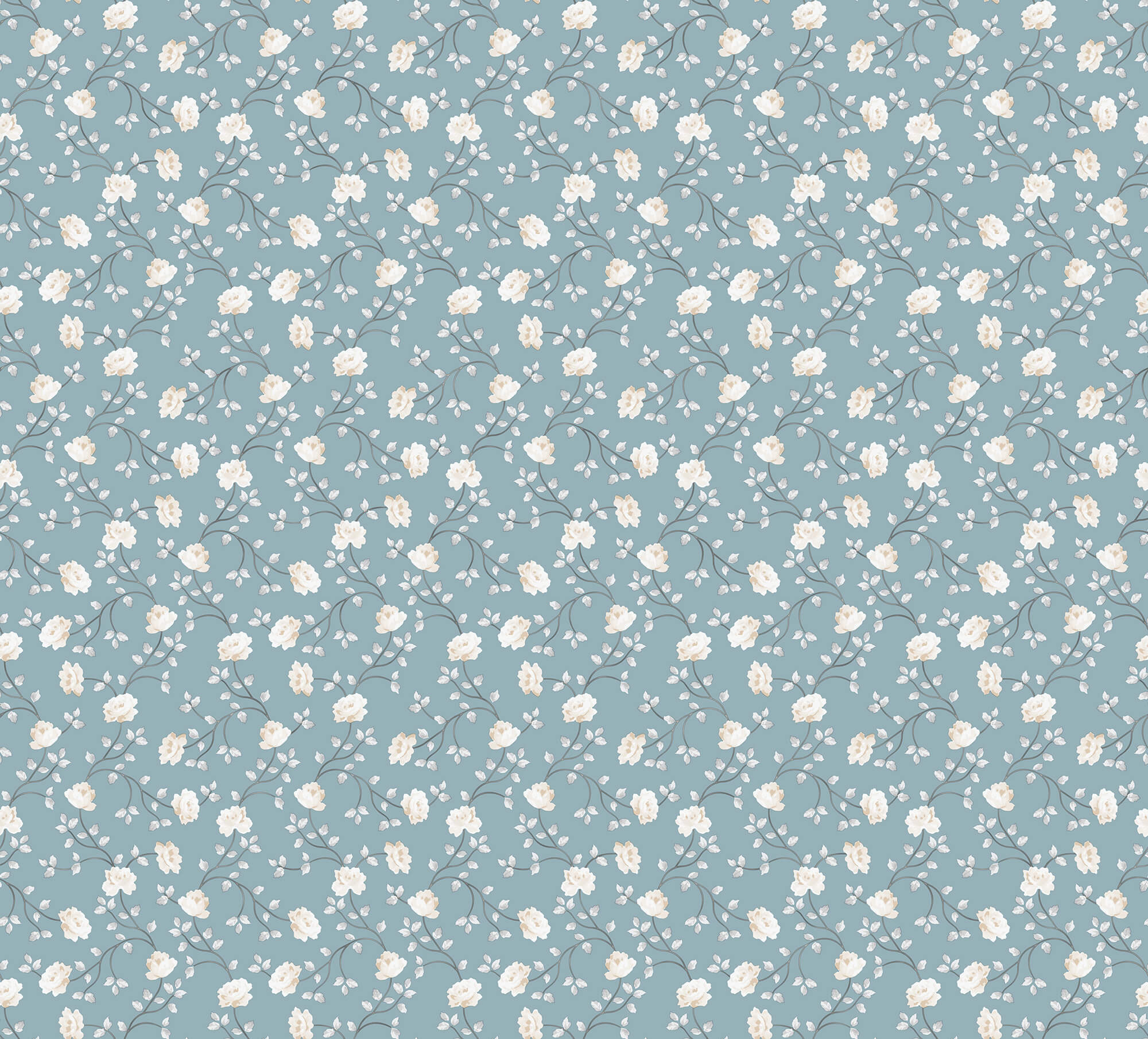 Sample Spring Blossom Petit Flowers Wallpaper in Blue