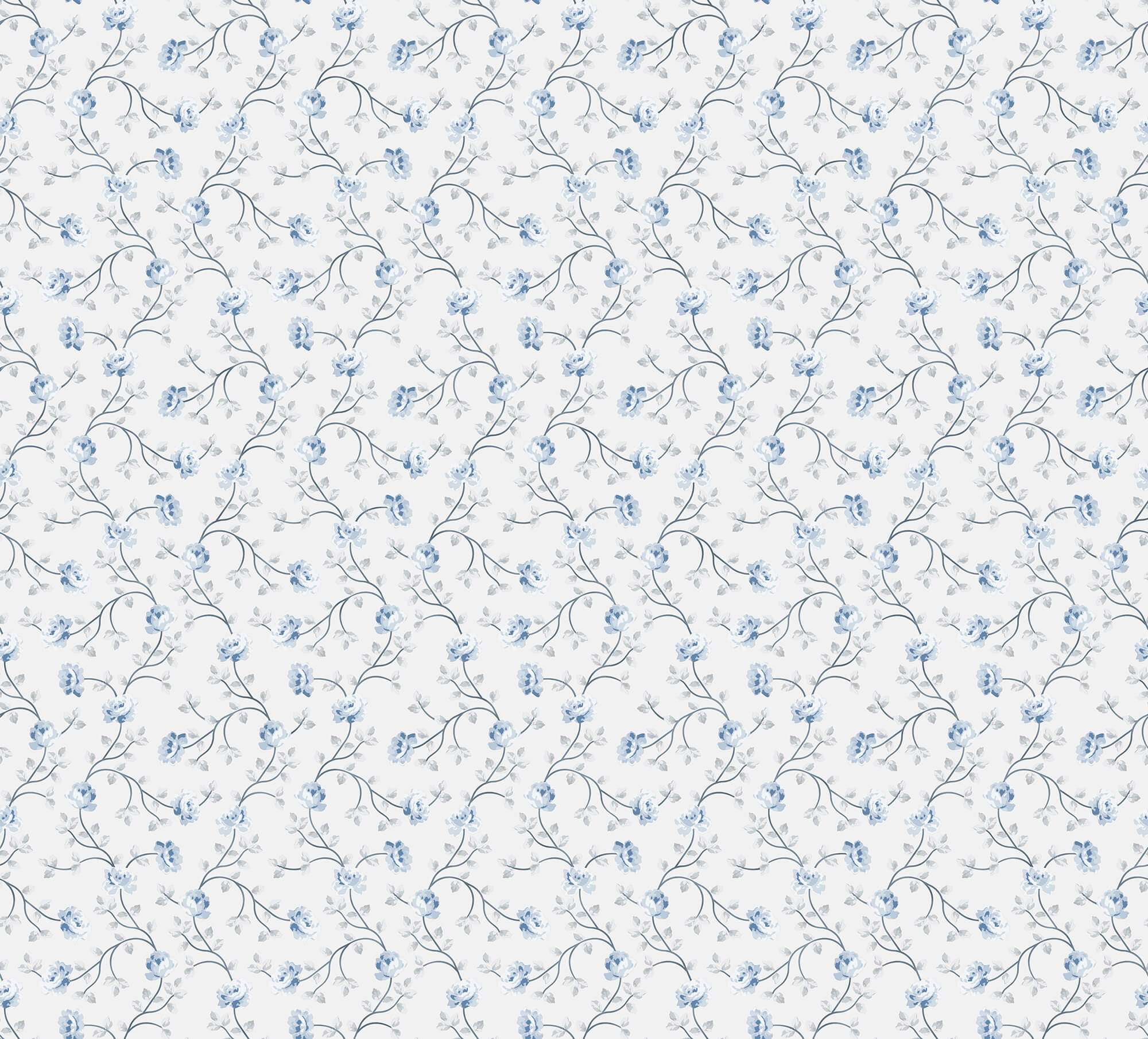 Sample Spring Blossom Petit Flowers Wallpaper in Blue/White