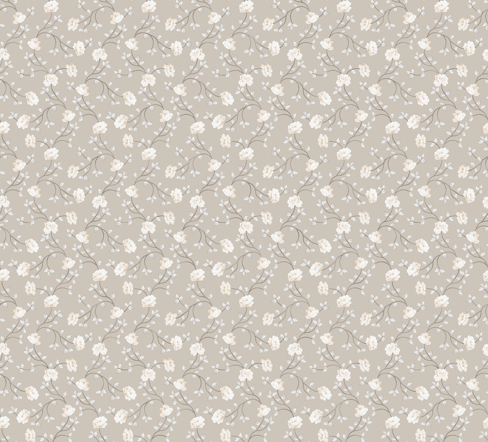 Sample Spring Blossom Petit Flowers Wallpaper in Taupe