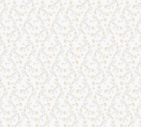 Spring Blossom Petit Flowers Wallpaper in Grey/Beige