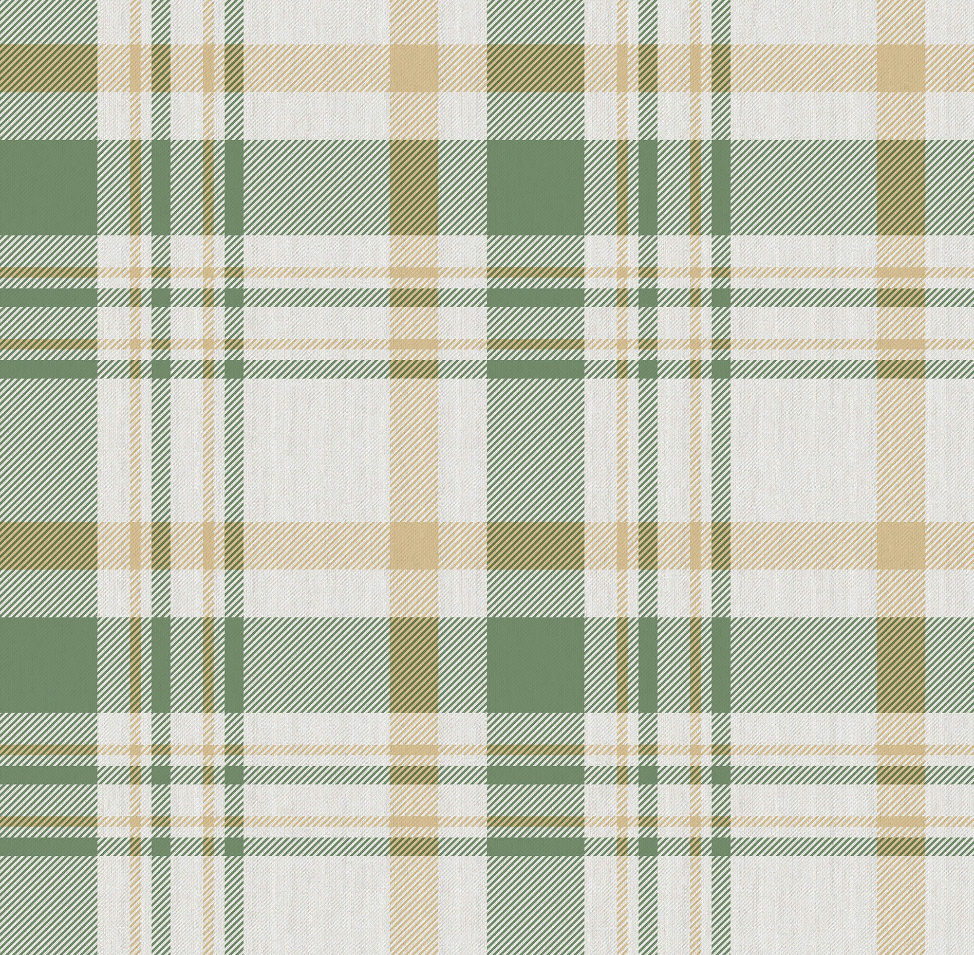 Sample Spring Blossom Plaid Wallpaper in Green/Yellow