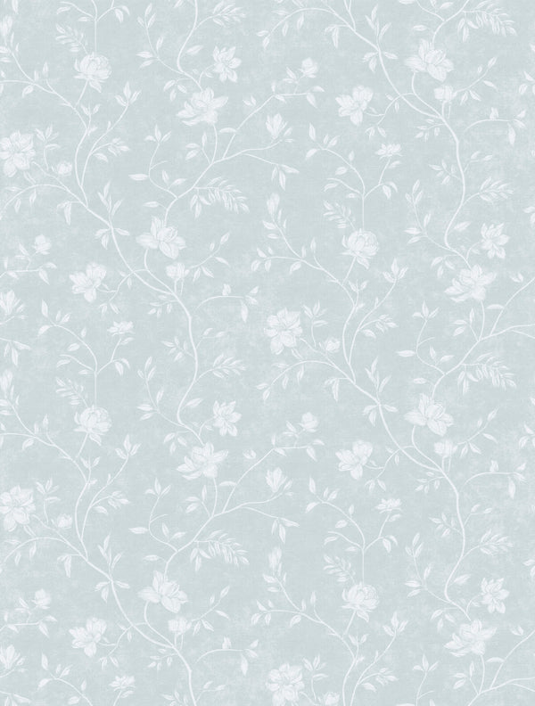 Spring Blossom Magnolia Wallpaper in Turquoise