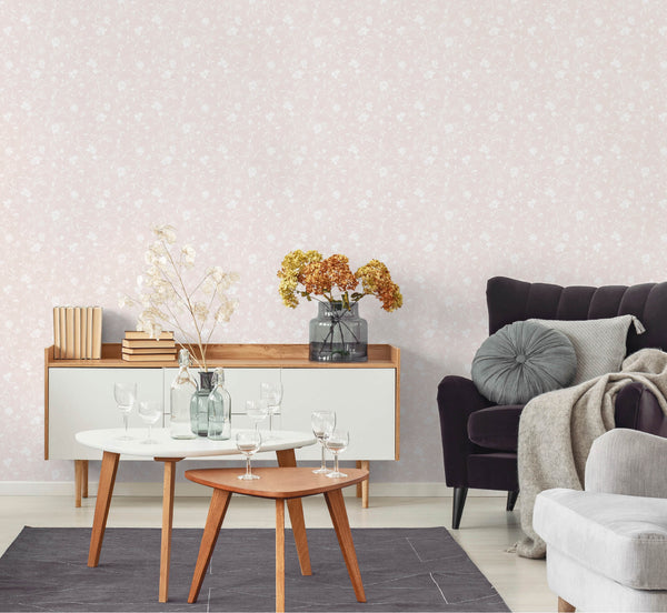 Spring Blossom Magnolia Wallpaper in Pink