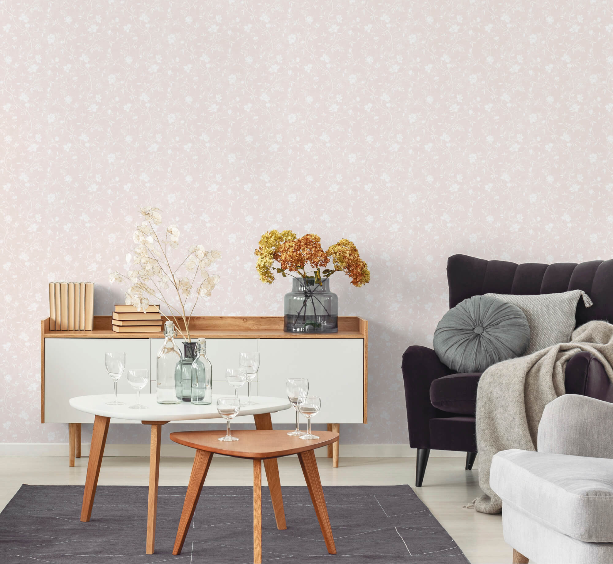 Spring Blossom Magnolia Wallpaper in Beige