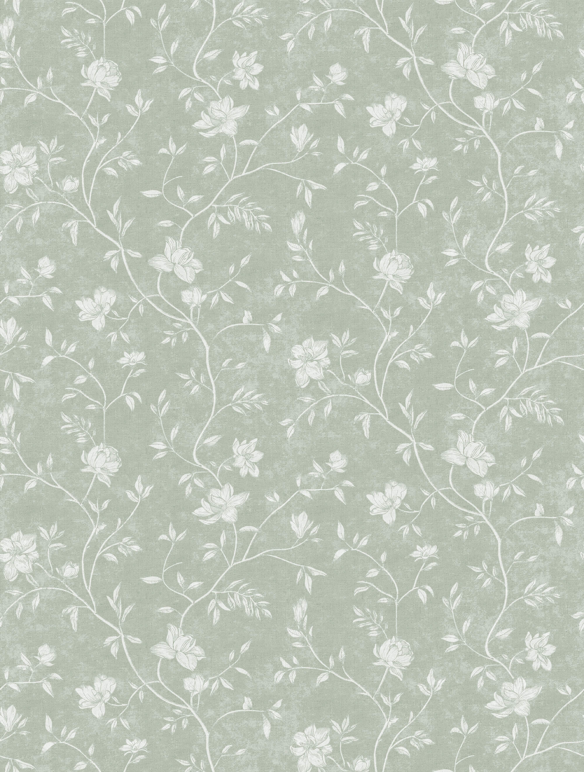 Spring Blossom Magnolia Wallpaper in Green
