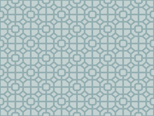 Spring Blossom Lattice Wallpaper in Blue